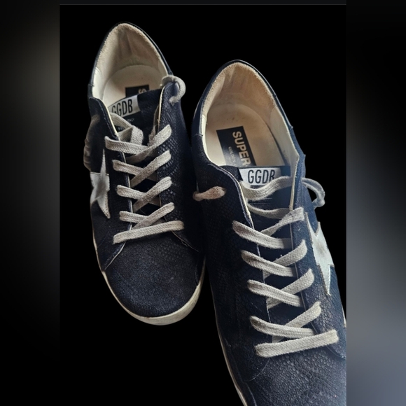 AUTHENTIC Golden Goose Black and Silver Women's Star Sneakers Size 10 EUC - Picture 5 of 16